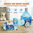 thumbnail image 4 of KFFKFF 3-in-1 Kids Play Tent with Tunnel and Basketball Hoop, Indoor/Outdoor Pop-Up Playhouse for Boys, Girls, Babies, and Toddlers, Includes Carrying Bag and Straps, Blue Ocean Design, 4 of 9