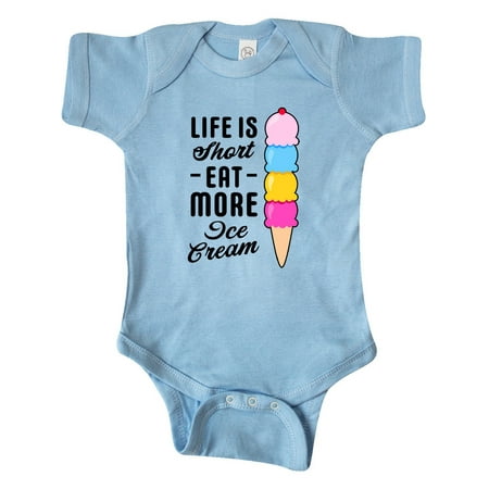

Inktastic Life is Short Eat More Ice Cream Gift Baby Boy or Baby Girl Bodysuit