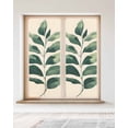thumbnail image 2 of Window Privacy Film Green Botanical Stained Glass Window Film Decorative Sun Block Window Cover Tropical Leaves Farmhouse Window Clings Static Adhesive Sticker for Bathroom 23.6"x59", 2 of 7