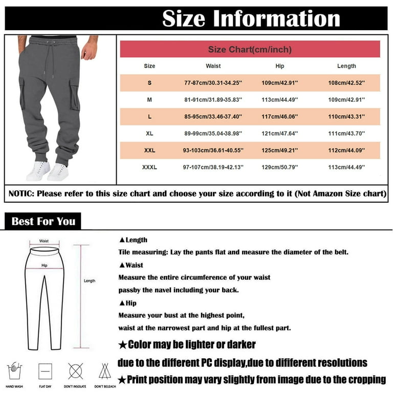 JUNEYUNG Men Joggers Cotton Tracksuit Bottoms Men Extra Long Leg Pants For Men Pack Slim Fit Dress Pants Mens Sweatpants Thick Waistband Brokig Cargo