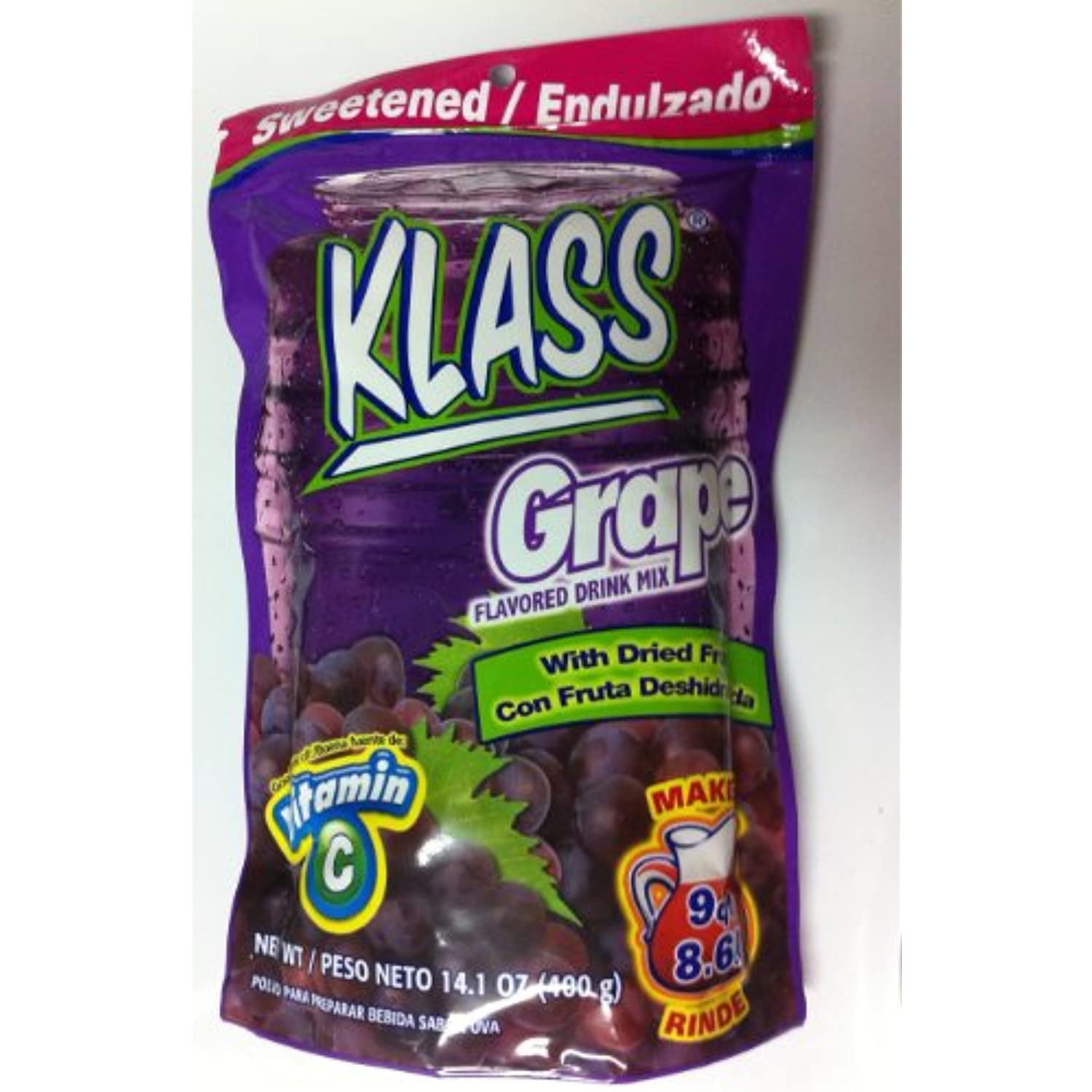 Klass Sweetened Grape Flavored Drink Mix, 14.1 Oz.