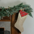 thumbnail image 2 of Northlight 20.5" Beige and Red Plaid V-Cuff Christmas Stocking, 2 of 4