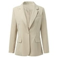 thumbnail image 2 of Vedolay Womens Coat Womens Blazer Suit Open Front Long Sleeve Fitted Ruffle Casual Office Jacket,Khaki M, 2 of 5