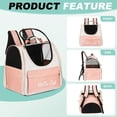 thumbnail image 4 of Uxcell Cat Backpack Carrier, Large Space Ventilated Mesh Design for Cats or Small Dogs (Pink, 14.6"x9.8"x13.4"), 4 of 7