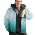 thumbnail image 2 of Njoeus Hoodies for Men Heavy-weight Fleeces Lined Sweatshirt, Men's Full Zip Up Warm Thicken Sherpas Jacket Hooded (Gradient Style) S-6XL Big & Tall Sizes, 2 of 7