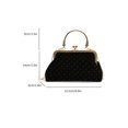 thumbnail image 4 of Women's Black Velvet Evening Clutch Purse with Rhinestone Studs and Metal Handle, 4 of 7