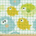 thumbnail image 2 of Cartoon Fabric by the Yard, Funny Fishes Swimming in the Sea Underwater Aquarium Animals, Decorative Upholstery Fabric for Sofas and Home Accents, Orange and Pale Blue by Ambesonne, 2 of 5