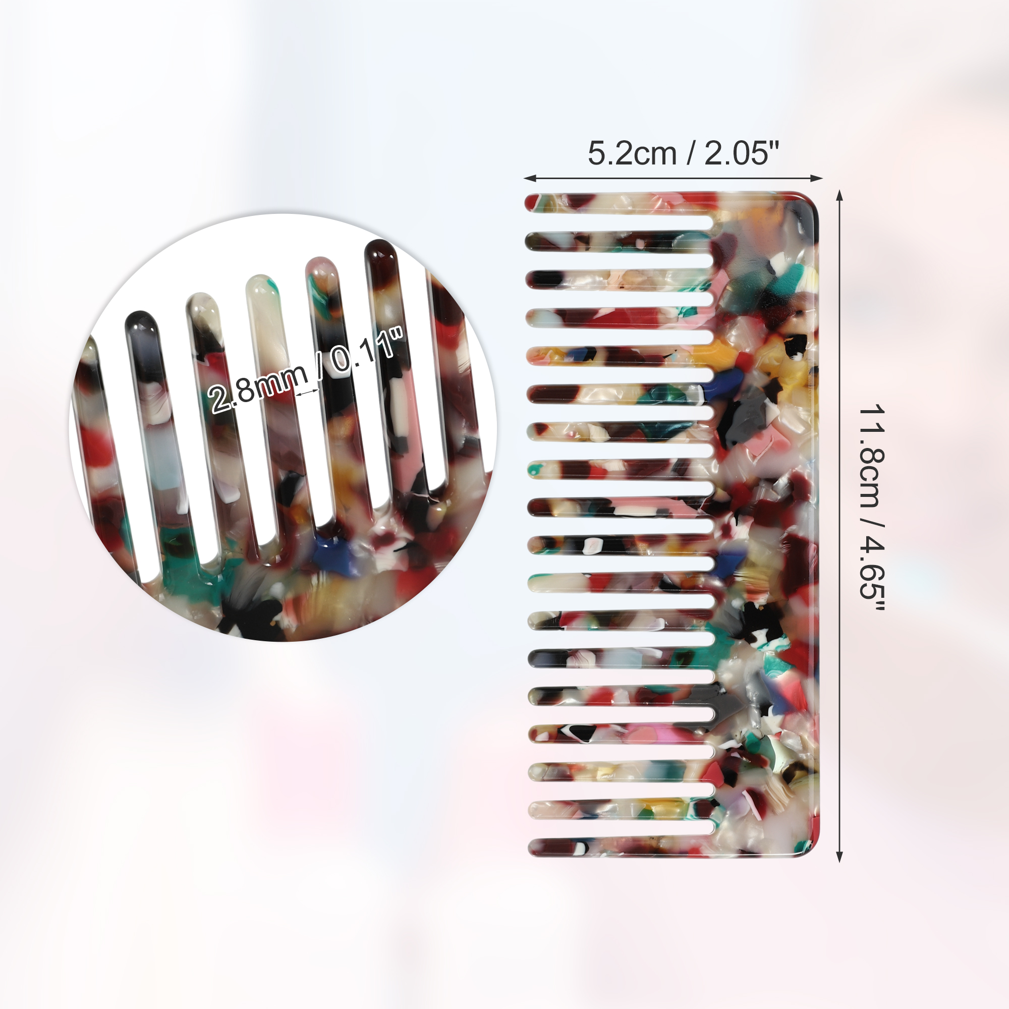 Unique Bargains 1Pc Women Heat Resistant Wide Tooth Comb Assorted Color
