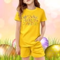 thumbnail image 2 of MUXiin Girls' Easter Outfit Toddler Girl Bunny Short Sleeve T Shirt Floral Shorts Set Cute Summer Clothes, 2 of 4
