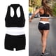 thumbnail image 5 of Moda mujer gimnasio deportes fitness yoga entrenamiento sujetador pantalones cortos traje conjunto negro L, 5 of 8