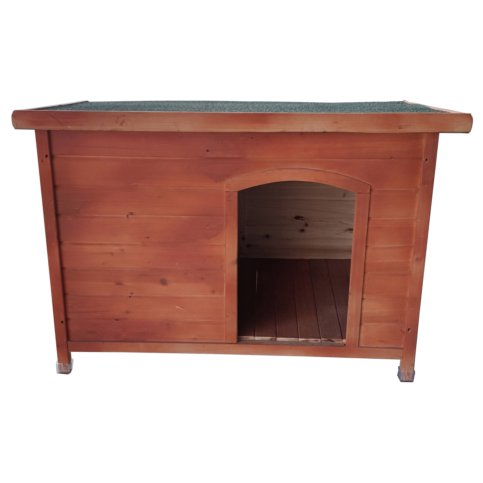 Pefilos 45" Outdoor Wood Dog Houses, Weatherproof Pet Cat House with Natural Door Cute Shelter Rabbit Hutch, Orange L Pefilos 45" Outdoor Wood Dog Houses, Weatherproof Pet Cat House with Natural Door Cute Shelter Rabbit Hutch, Orange L