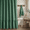 Dark Green, variant on Lipa Farmhouse Rustic Shower Curtain,Ruffled Linen Shower Curtain with metal hooks,Beige,72" x 72"