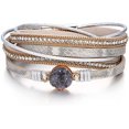 thumbnail image 1 of bracelets en Cuir pour Femmes. Manchette en Perles de Cristal Multicouche Boho Léopard, 1 of 5