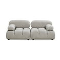 thumbnail image 6 of Marcel 72.5" Bubble Modular Modern 2-Piece Loveseat Sofa, Pebble Gray Corduroy, 6 of 11