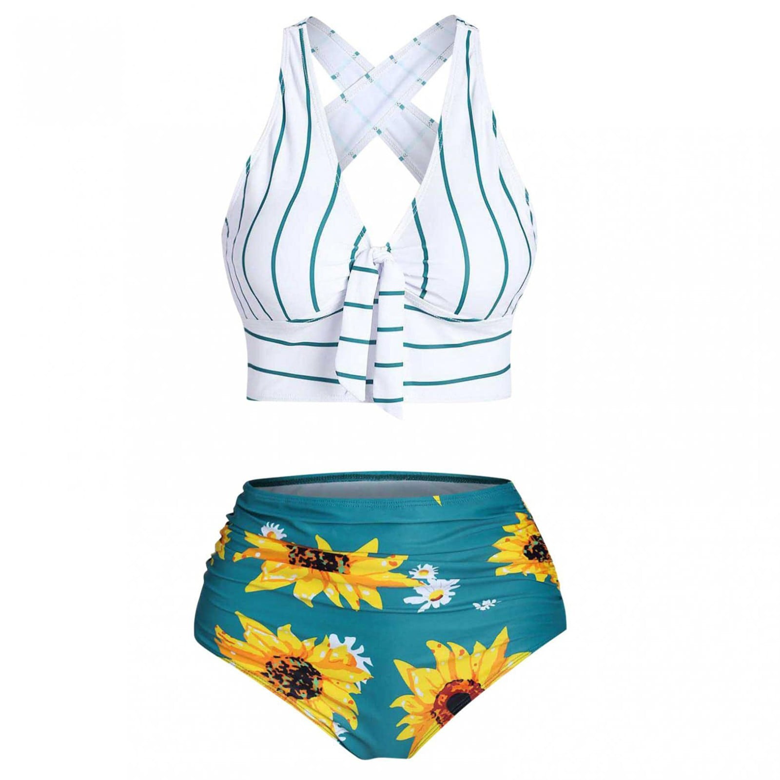 nsendm Female Underwear Adult Sunflower Bikini Top for Women Women Swimsuits High Waisted Bathing Suit Swimsuit Flounce Tops Lane Swimwear plus Blue S Walmart