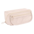 thumbnail image 2 of Big Capacity Pencil Case - Pouch Organizer for Pens, Stationery, Cosmetics - Adults, Men, Women - Office Essentials, School Supplies Beige, 2 of 8
