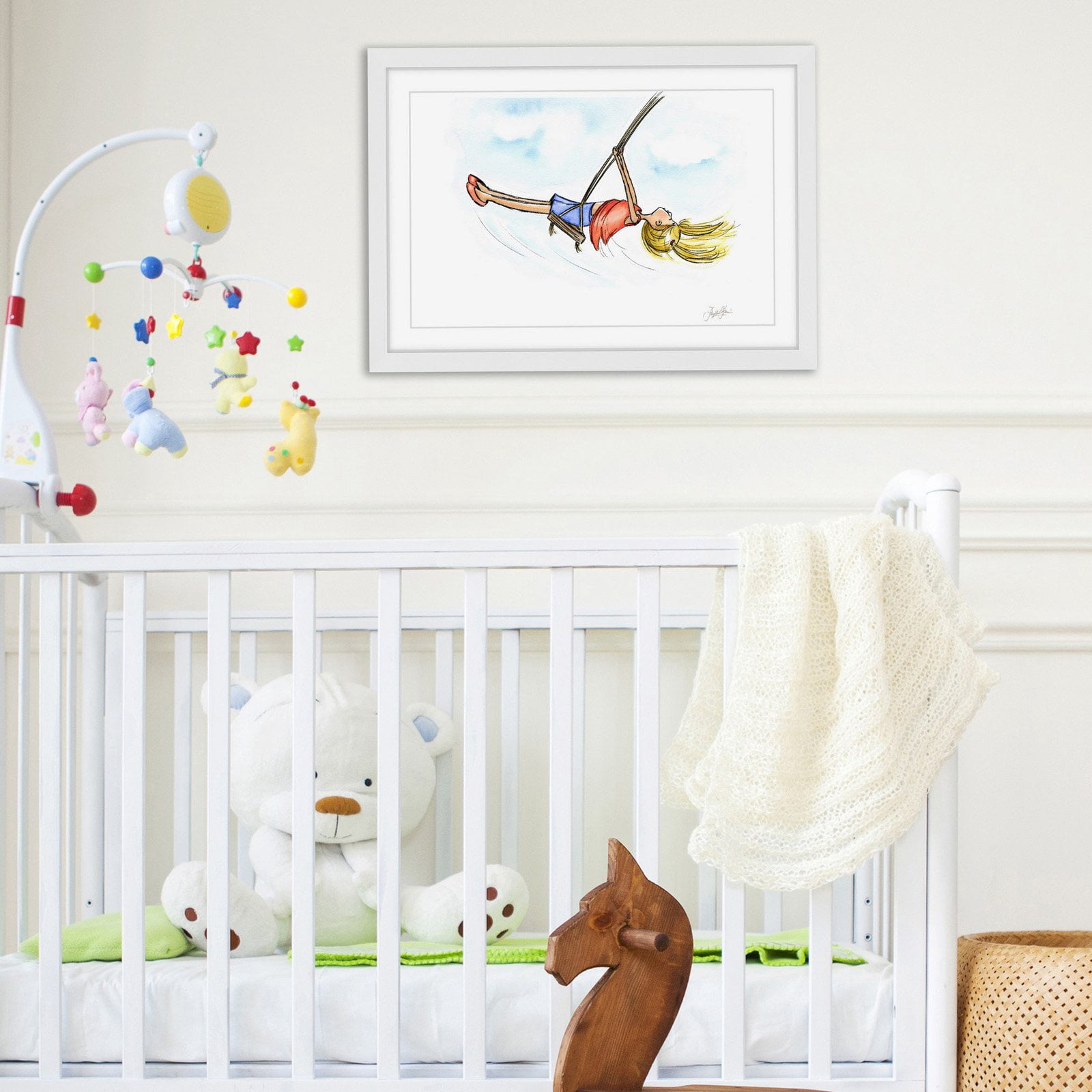Marmont Hill "Swinging Girl" by Phyllis Harris Framed Painting Print