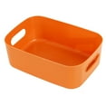thumbnail image 1 of HEVIRGO Contenant de Rangement Surface Lisse Poignée Design Couleur Unie Bac de Rangement Polyvalent en Plastique pour Chambre, 1 of 10