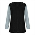 thumbnail image 4 of miqiqism Great discounts！Colorblock Shirts for Women Tunic Pullover Top Tendy Long Sleeve Crewneck Loose Blouse Knitwear Fall Winter,Z#01_Black,Small, 4 of 6