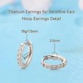thumbnail image 3 of Earrings Hoops G23 Pure Titanium Small Huggie Earrings Hypoallergenic 18g Cartilage Hoops Piercing Jewelry for Women 2.0*8mm, 3 of 4
