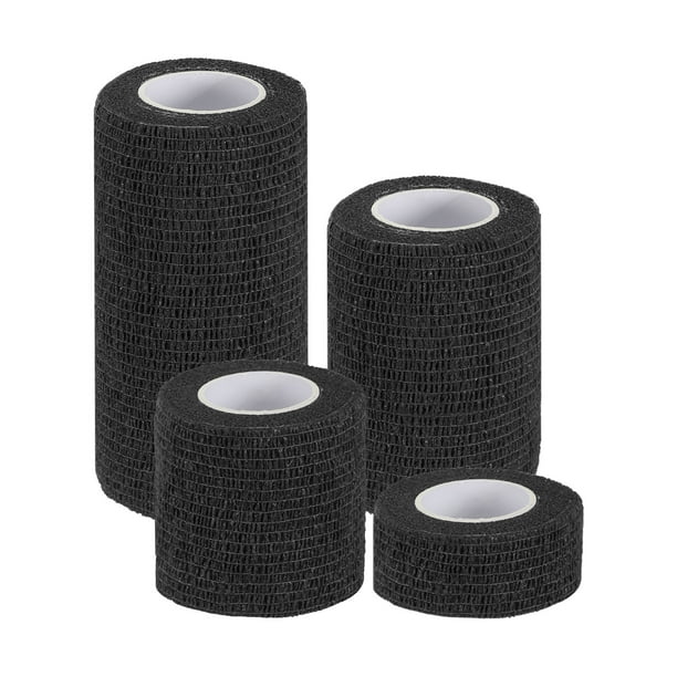 Venda autoadhesiva Uxcell, cinta elástica autoadherente y transpirable para deportes atléticos de muñeca y tobillo, negra