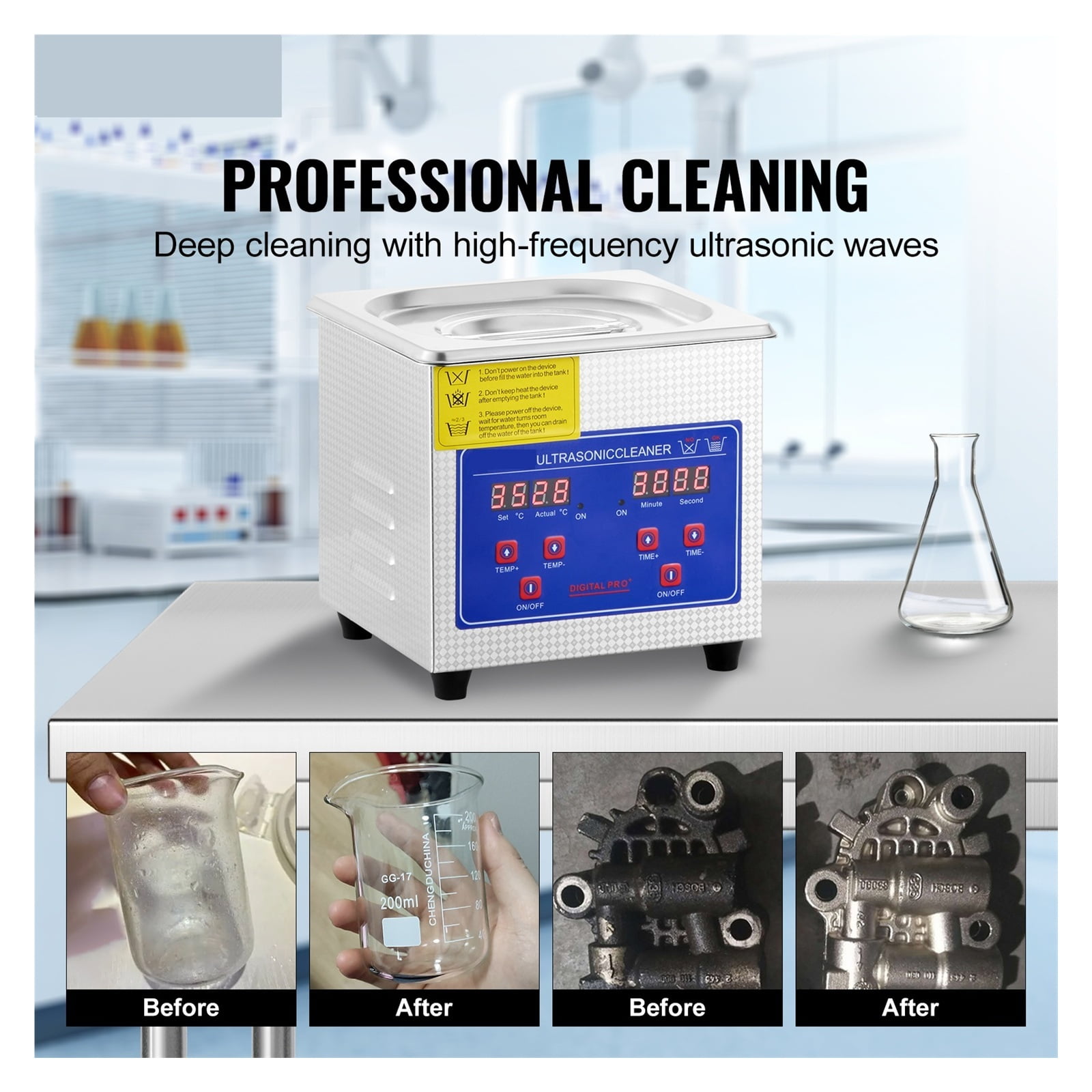 1.3L Ultra Cleaner Machine Stainless Steel Ultra Cleaning Machine Jewelry Cleaning