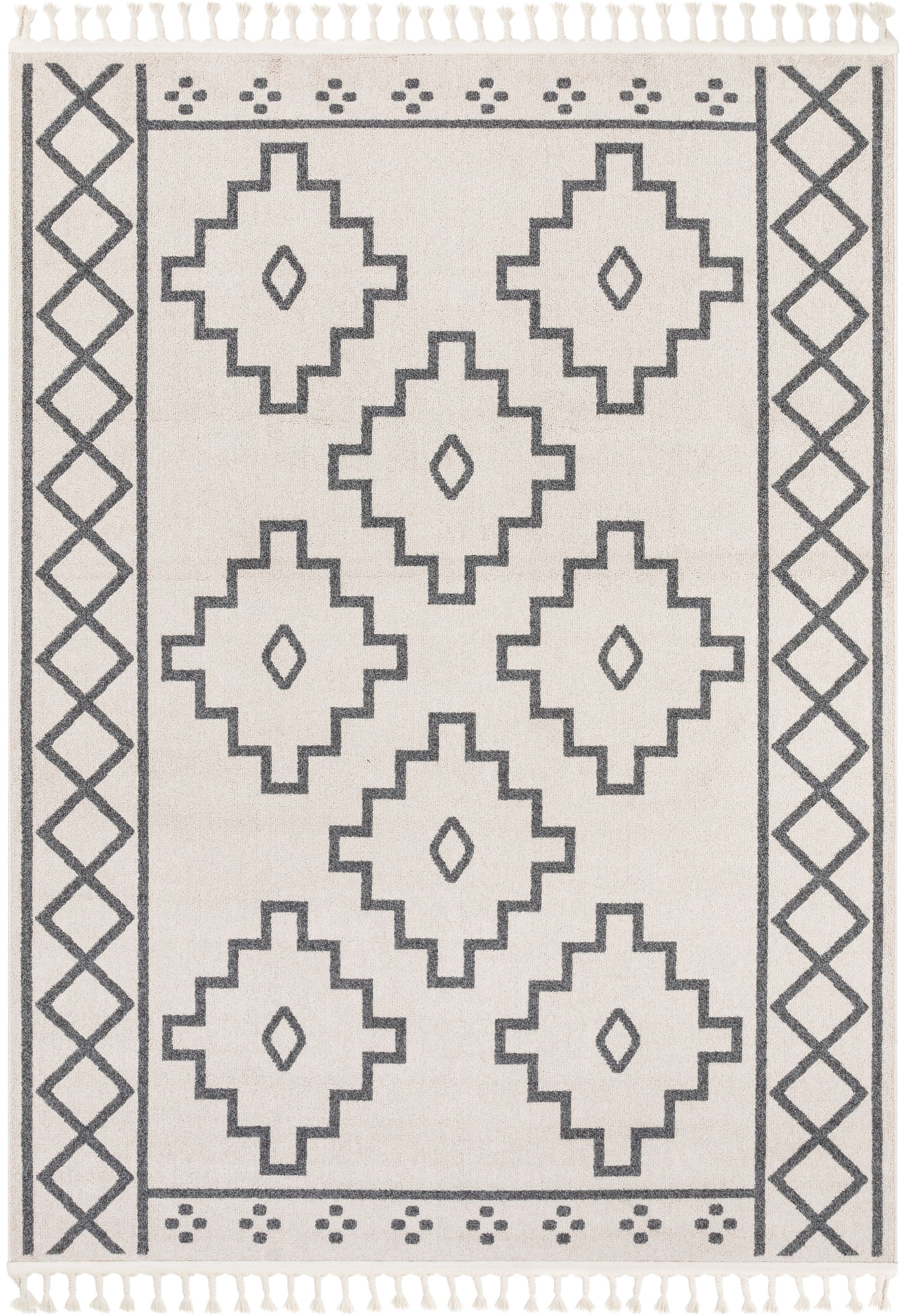 Well Woven Loop-De-Loop Tribal Modern Area Rug, Off-White