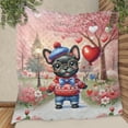thumbnail image 3 of Happy Valentine’s Day Adorable French Bulldog Puppy Holding Heart Balloon Quilt Blanket Dog Lover Gifts Cozy Comforter Throw Blanket - 00030, 3 of 5