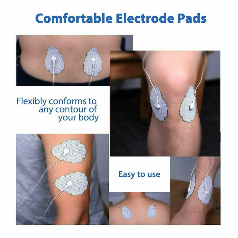 TENS Electrodes - Large Replacement Electrode Pads for TENS Units - 10  Pairs of Snap TENS Unit Electrodes (20 TENS Unit Pads) - Discount TENS Brand