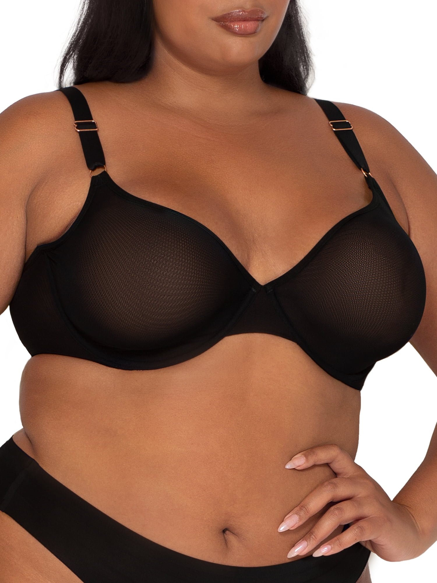 Smart & Sexy Women's Sheer Mesh Demi Underwire Bra, Single and 2-Pack