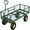 Green body + black handle + yellow spokes, variant on Heavy Duty Steel Garden Cart, Rolling Garden Wagon, Outdoor Metal Utility Carts with Adjustable Handles & Removable Mesh Sides for Lawn Camping Farm Yard,900 LBS Load Capacity