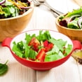 thumbnail image 3 of HEALEEP Noodle Bowl Red Plastic Serving Food Double Ear Design for Families 1Pack, 3 of 8