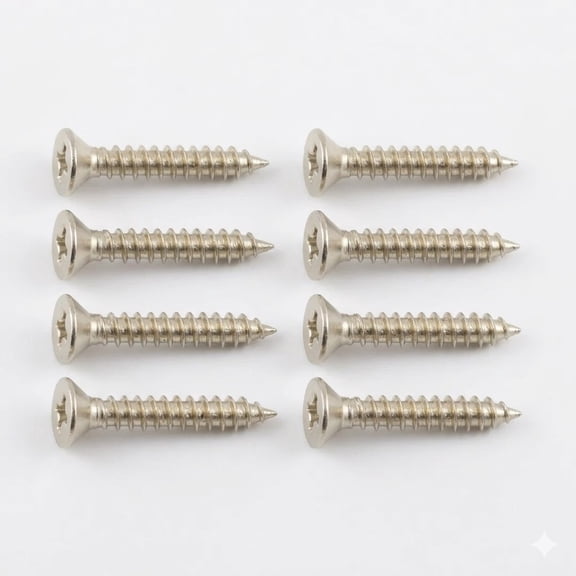 8 Humbucking Pickup Ring Screws 1/2" Nickel Allparts GS-3397-001