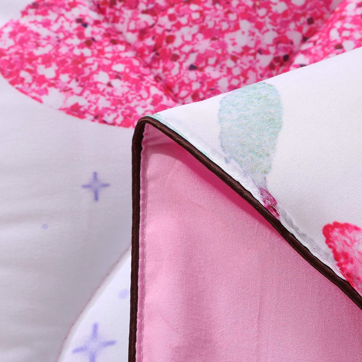 Wowelife Rainbow Unicorn Toddler Bedding Set Pink 4 Piece Clounds Toddler Bed Sets for Girls Pink Rainbow