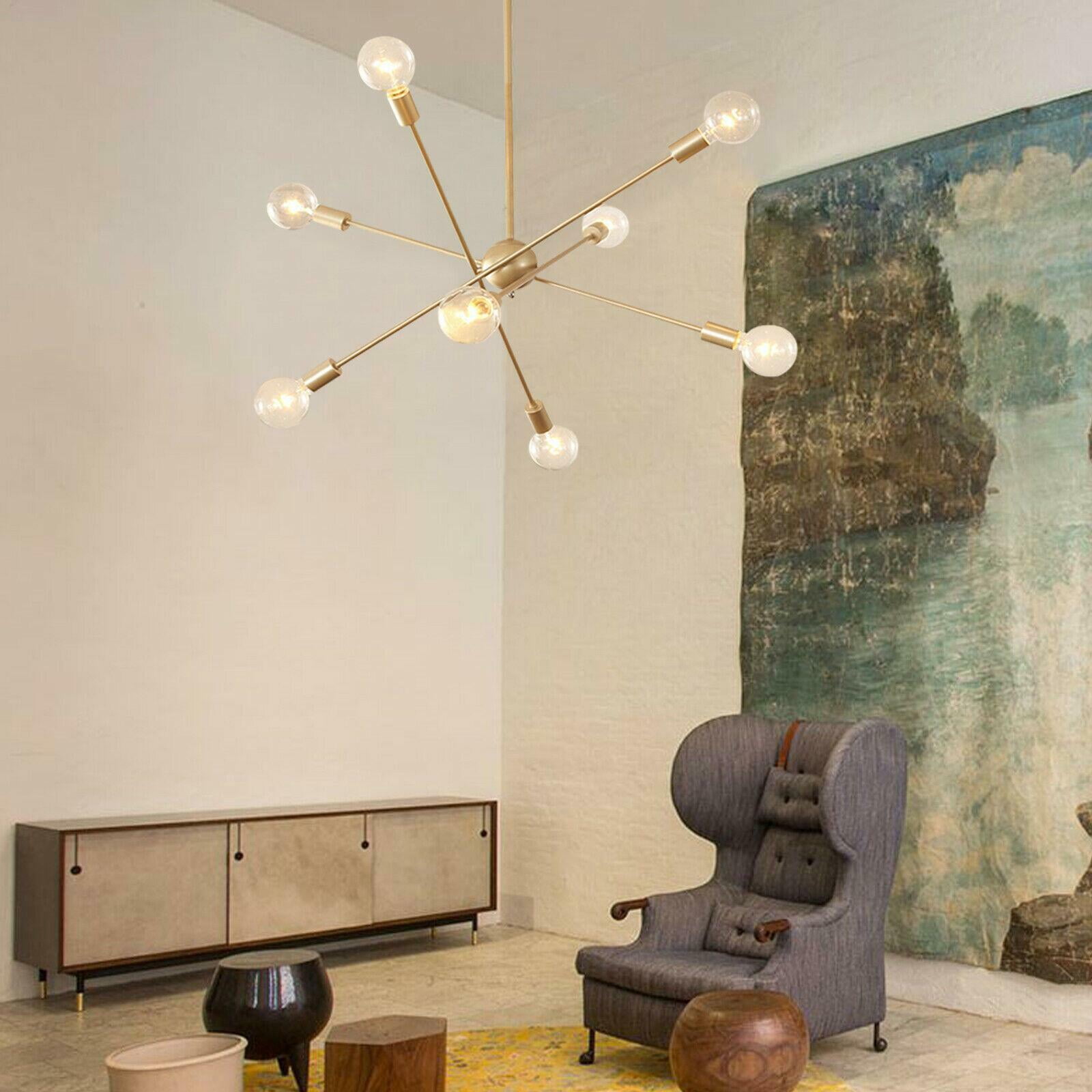 Fichiouy Modern Sputnik Chandelier 8 Light Branch Pendant Lighting ...