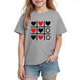 thumbnail image 3 of Piuwrlz Girls Short T-Shirts Kids Graphic Shirts Tops Cotton Pullover Gray Size 4 Years, 3 of 10