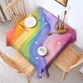 thumbnail image 2 of Rainbow Tie Dye Wave Pattern Square Tablecloth,Waterproof Square Table Cover,Wipeable Spillproof Washable Table Cover for Home Kitchen Party Decor 52"x52"(132x132cm), 2 of 6