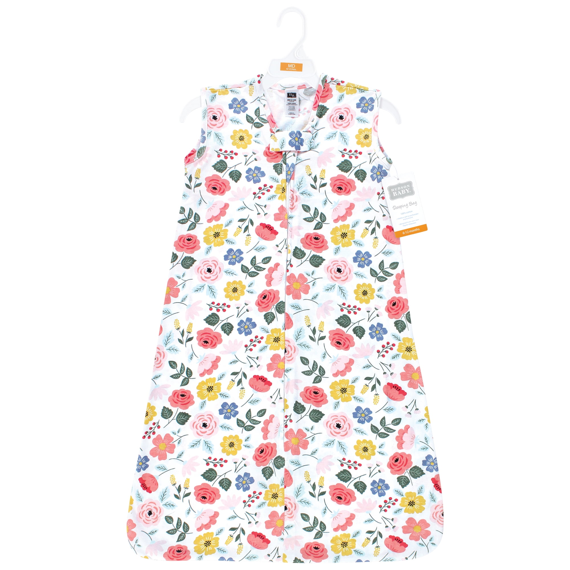 Hudson Baby Infant Girl Cotton Sleeveless Wearable Sleeping Bag, Sack, Blanket, Modern Botanical, 18-24 Months