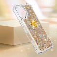 thumbnail image 6 of Case for iPhone 16, iPhone 16 Case Glitter with Ring Holder Stand,Clear TPU Cute Love Moving Quicksand Sparkle Shockproof Liquid Phone Case for iPhone 16 6.1 inch Gold YBZ, 6 of 14