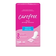 (4 pack) Carefree Panty Liners, Regular, Unscented (148 Count)