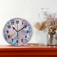 thumbnail image 2 of Yayeee 10" Wall Clock Battery Operated Quartz Round Silent Non-Ticking Home Decor, Purple Marble Pattern, 2 of 6