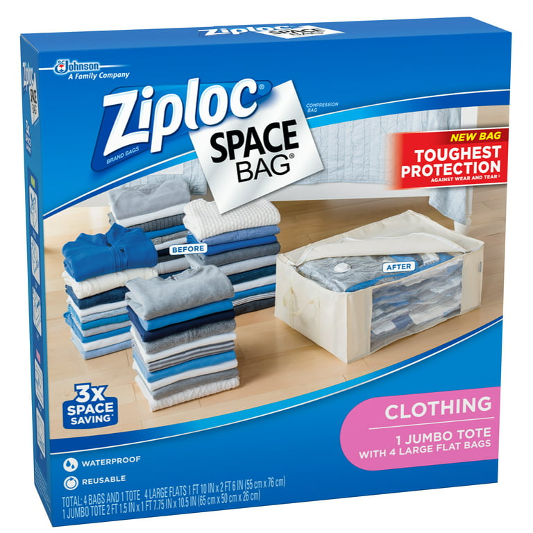  Ziploc Flexible Totes Jumbo Storage Bag,1 CT (Pack of 5) : Home  & Kitchen