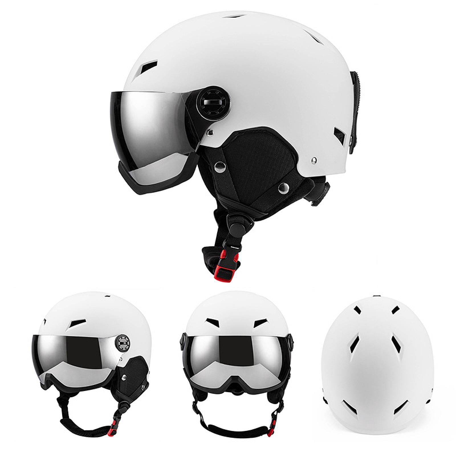 GARENDE Snowboard Helmet Breathable Winter with Jaw Pad Shockproof Skateboard Helmet S White