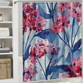 thumbnail image 6 of Creowell Watercolor Painted Flowers Shower Curtain Sets,Red and Blue Blossom Meadow Umbelliferous Plant Bathroom Curtains,Modern Minimalist Bath Curtain,Waterproof Fabric with White, 6 of 7