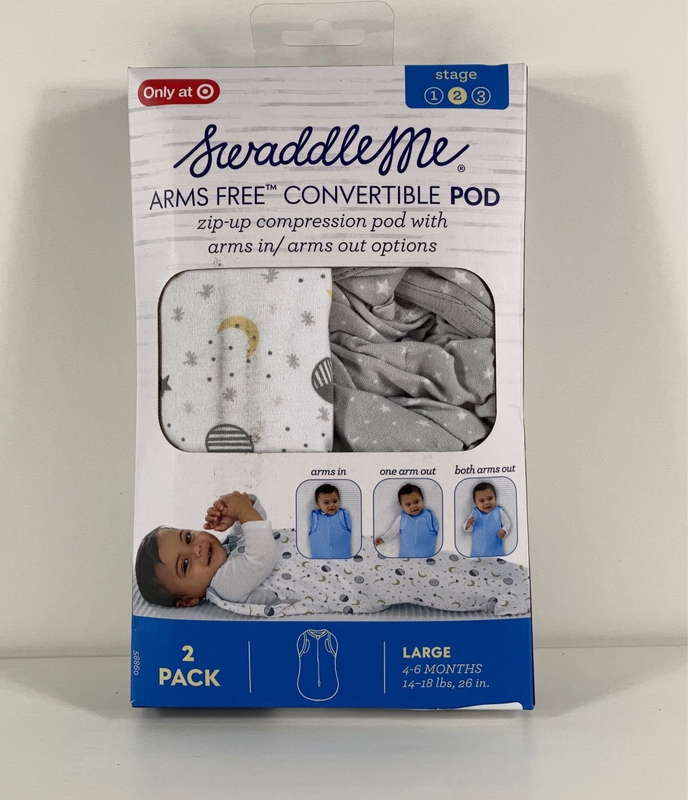 Open Box SwaddleMe Arms Free Convertible Pod, 2pk, Large(46 Months