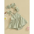 thumbnail image 3 of xiaxaixu Ensemble de Barboteuse pour Bébé Fille, Robe Trapèze à Manches Volantées et Col Ras du Cou avec Bandeau pour un Usage Quotidien Décontracté, 3 of 8
