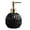 Black, variant on Ceramics Gold Soap Dispenser for Bathroom, Round Soap Dispenser with Delicate Embossed Rhombus Design (Black)