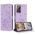 thumbnail image 2 of Flip Case for Samsung Galaxy Note 20 Ultra PU Leather Wallet Case with RFID Blocking Card Slot & Cash Pocket Magnetic Clasp Stand Function Cover Cat Patterned with Wrist Strap Phone Case,Purple, 2 of 9