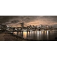 thumbnail image 2 of Frank, Assaf 14x8 Black Ornate Wood Framed with Double Matting Museum Art Print Titled - Brooklyn Bridge and Manhattan skyline, New York, 2 of 4