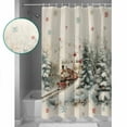 thumbnail image 4 of Christmas Waterproof Fabric Shower Curtain, Train Xmas Tree Snowflake Balls Shower Curtain for Bathroom Curtains Bathtubs Hotel Washable Shower Curtains with 12 Hooks Stall 48x72in, 4 of 6